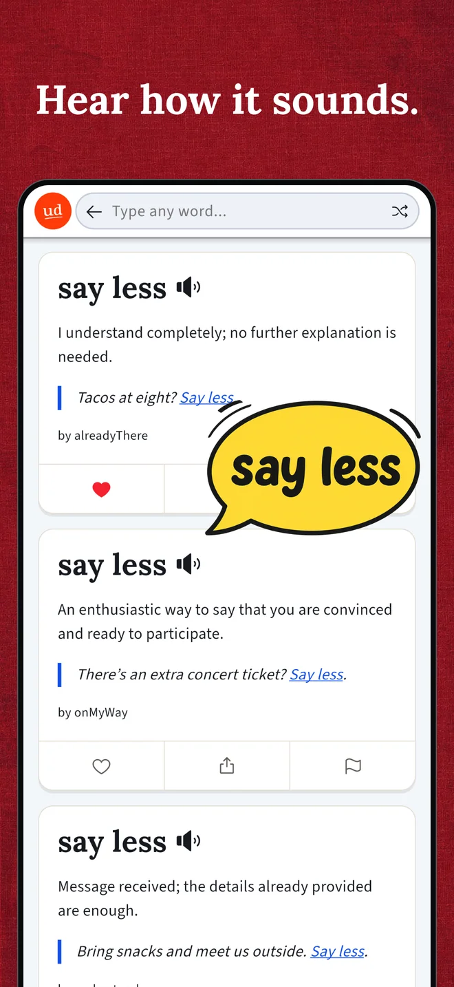Pronunciation playback in Urban Dictionary